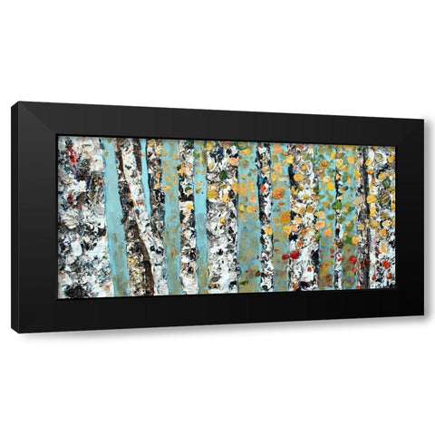 Blue Sky Aspens Black Modern Wood Framed Art Print with Double Matting by Seeley, Jenn