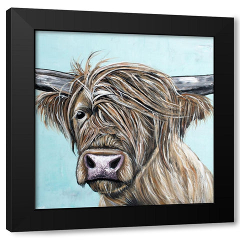 Windblown Highland Black Modern Wood Framed Art Print by Seeley, Jenn