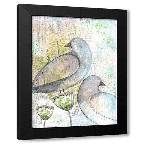Two Birds Black Modern Wood Framed Art Print with Double Matting by Ogren, Sarah