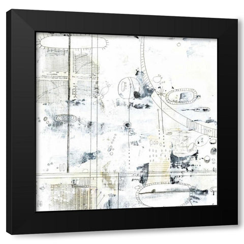 Neutral Abstract Black Modern Wood Framed Art Print with Double Matting by Ogren, Sarah