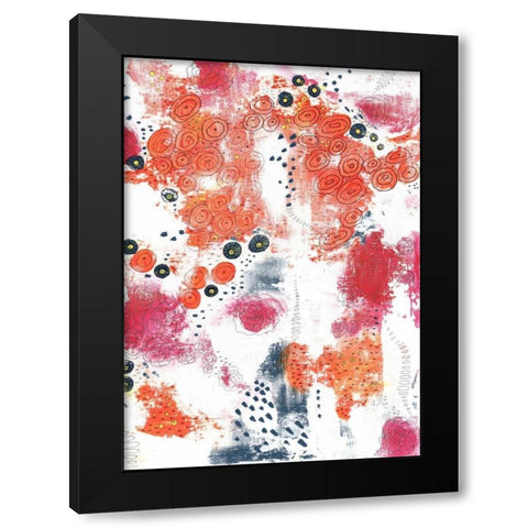 Orange and Fuchsia Abstract Black Modern Wood Framed Art Print with Double Matting by Ogren, Sarah