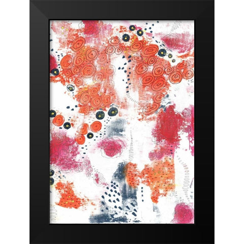 Orange and Fuchsia Abstract Black Modern Wood Framed Art Print by Ogren, Sarah