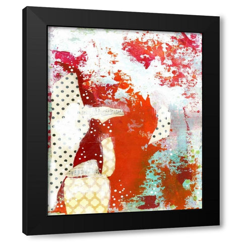 Orange Abstract Black Modern Wood Framed Art Print with Double Matting by Ogren, Sarah