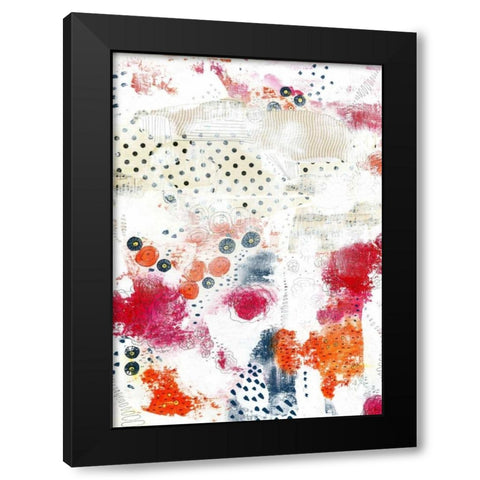 Orange and Fuchsia Abstract II Black Modern Wood Framed Art Print by Ogren, Sarah