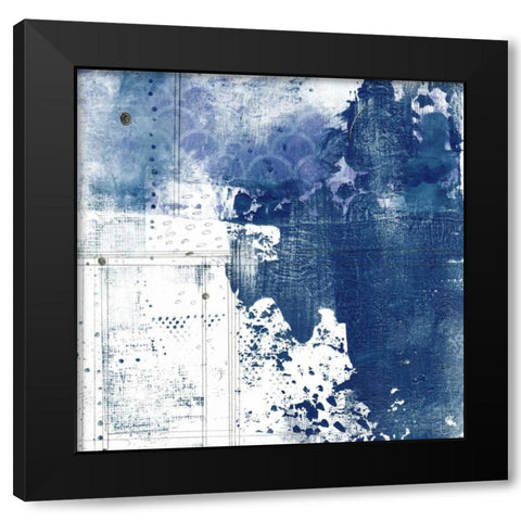 Navy Abstract I Black Modern Wood Framed Art Print by Ogren, Sarah