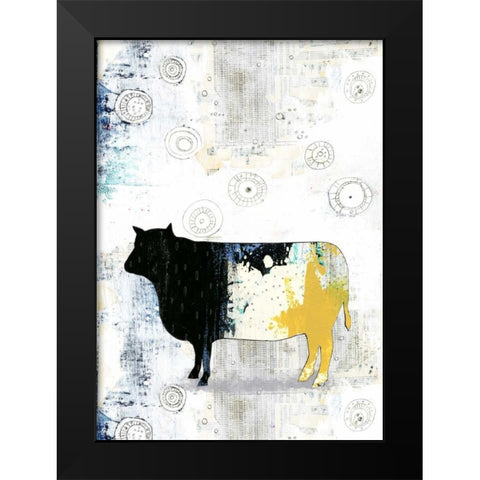 Cow Black Modern Wood Framed Art Print by Ogren, Sarah