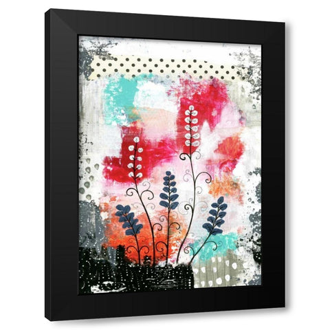 Colorful Flowers Black Modern Wood Framed Art Print by Ogren, Sarah