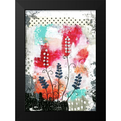 Colorful Flowers Black Modern Wood Framed Art Print by Ogren, Sarah