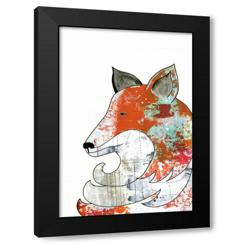 Fox Black Modern Wood Framed Art Print with Double Matting by Ogren, Sarah