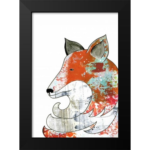Fox Black Modern Wood Framed Art Print by Ogren, Sarah