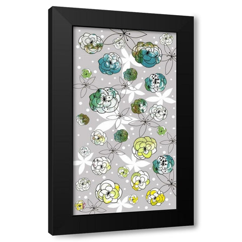 Grey Floral Black Modern Wood Framed Art Print by Ogren, Sarah