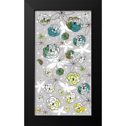 Grey Floral Black Modern Wood Framed Art Print by Ogren, Sarah
