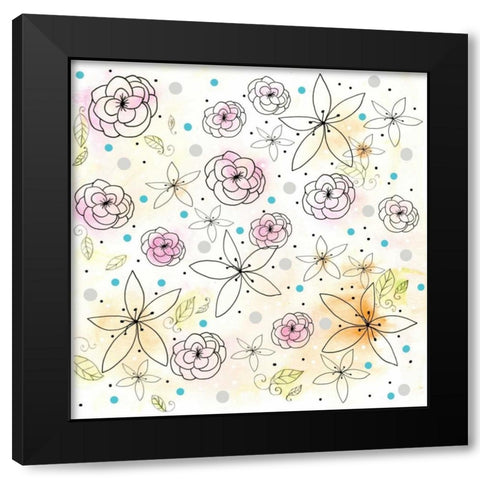 Floral Black Modern Wood Framed Art Print by Ogren, Sarah