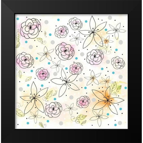 Floral Black Modern Wood Framed Art Print by Ogren, Sarah