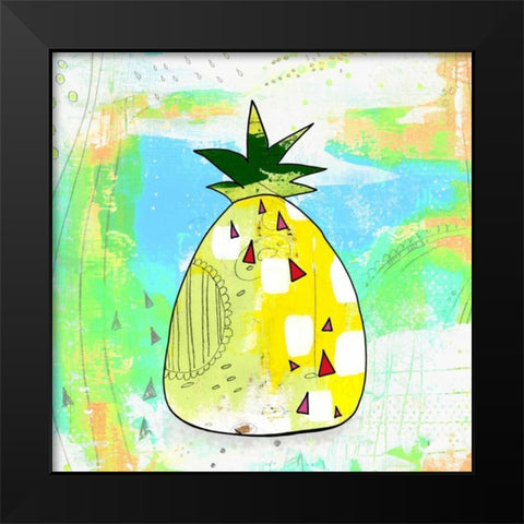 Hot Pineapple Black Modern Wood Framed Art Print by Ogren, Sarah