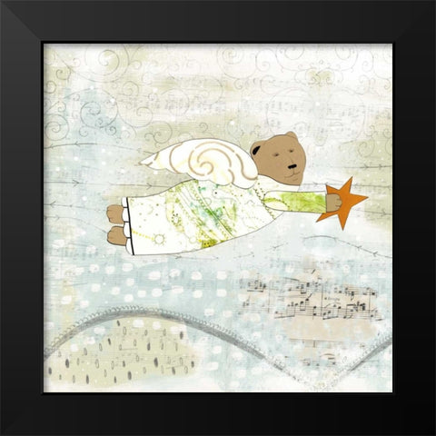 Bear Angel Black Modern Wood Framed Art Print by Ogren, Sarah