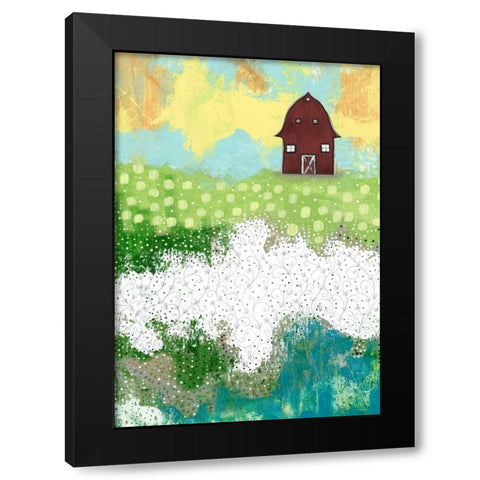 The Red Barn Black Modern Wood Framed Art Print with Double Matting by Ogren, Sarah