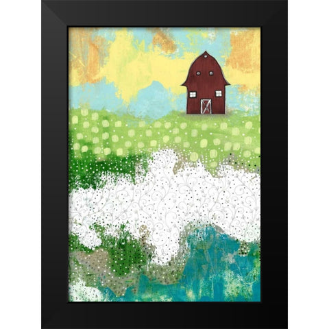 The Red Barn Black Modern Wood Framed Art Print by Ogren, Sarah