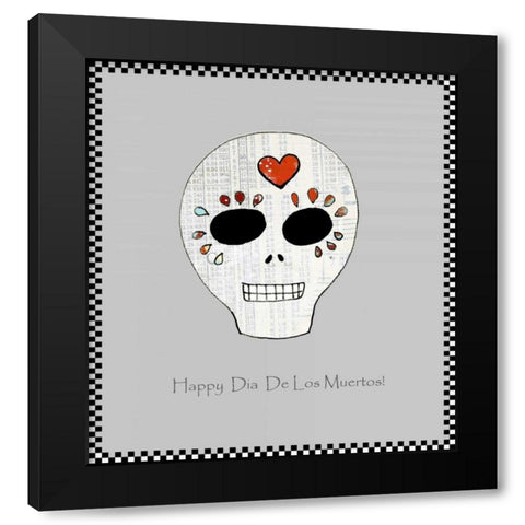 Sugar Skull Black Modern Wood Framed Art Print by Ogren, Sarah