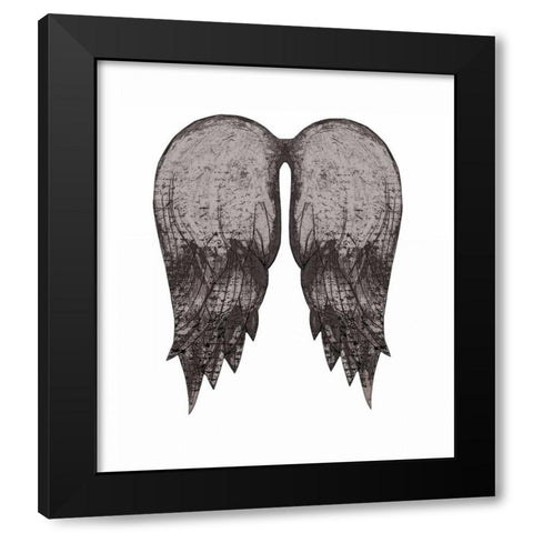 Black Angel Wings Black Modern Wood Framed Art Print by Ogren, Sarah