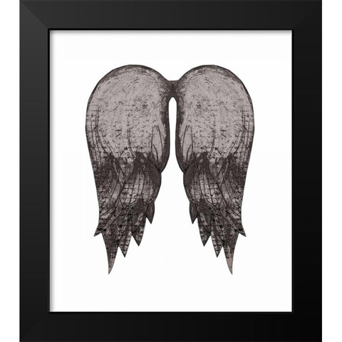Black Angel Wings Black Modern Wood Framed Art Print by Ogren, Sarah