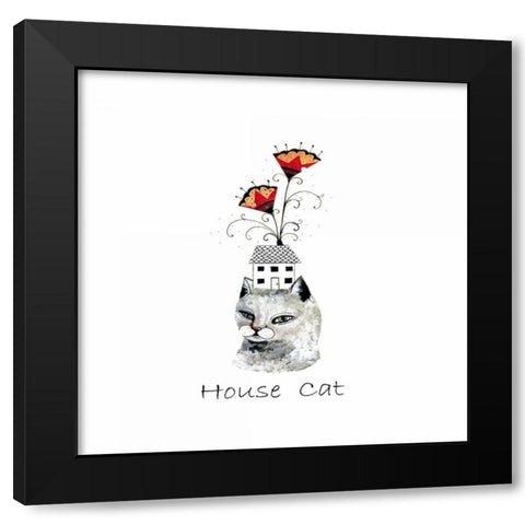 House Cat Black Modern Wood Framed Art Print by Ogren, Sarah