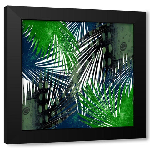 Palm Leaves Black Modern Wood Framed Art Print with Double Matting by Ogren, Sarah