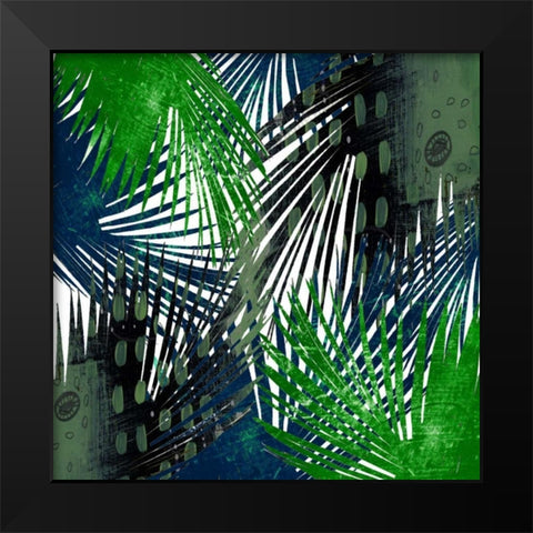 Palm Leaves Black Modern Wood Framed Art Print by Ogren, Sarah