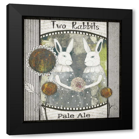 Two Rabbits Pale Ale Black Modern Wood Framed Art Print by Ogren, Sarah