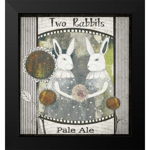 Two Rabbits Pale Ale Black Modern Wood Framed Art Print by Ogren, Sarah