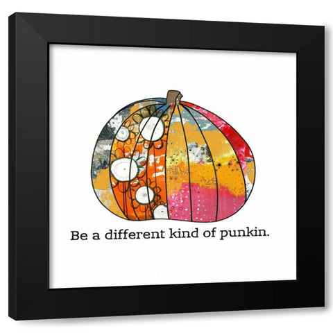 Pumpkin Black Modern Wood Framed Art Print with Double Matting by Ogren, Sarah