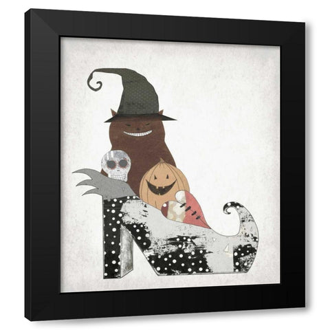 Whole Gang in a Shoe Black Modern Wood Framed Art Print by Ogren, Sarah