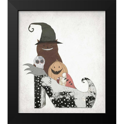 Whole Gang in a Shoe Black Modern Wood Framed Art Print by Ogren, Sarah