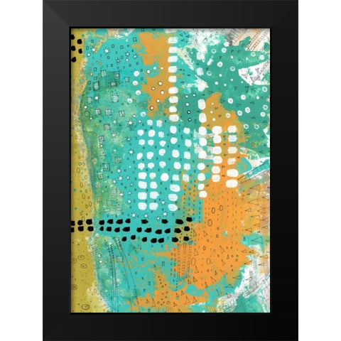 Orange and Green Abstract Black Modern Wood Framed Art Print by Ogren, Sarah