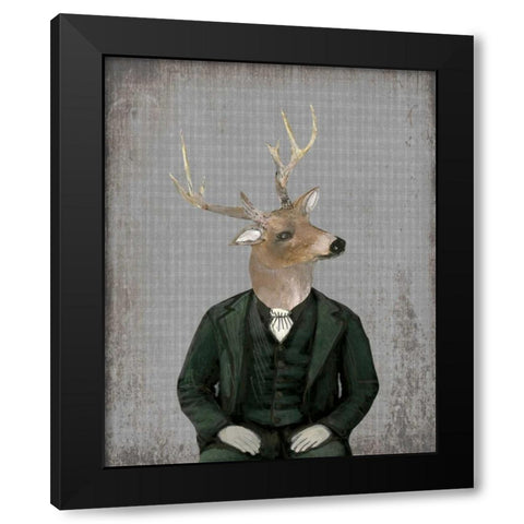 Mr. White Tall Black Modern Wood Framed Art Print by Ogren, Sarah