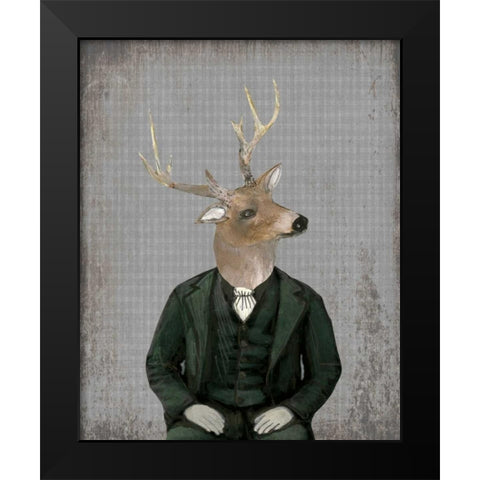 Mr. White Tall Black Modern Wood Framed Art Print by Ogren, Sarah