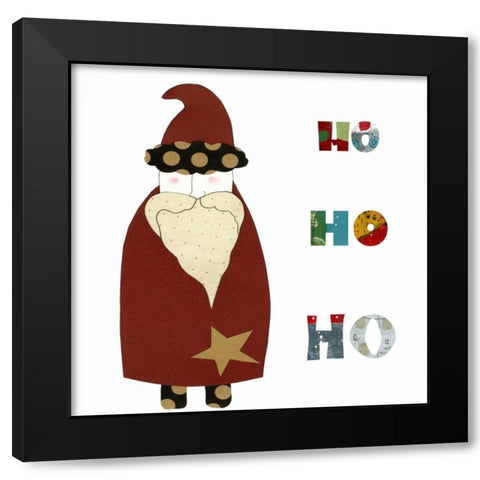Dark Red Santa Black Modern Wood Framed Art Print by Ogren, Sarah
