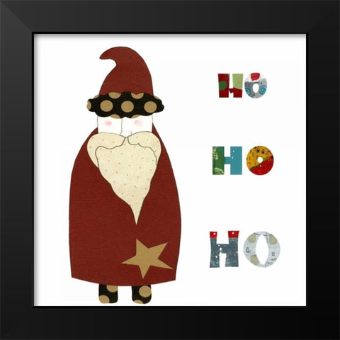 Dark Red Santa Black Modern Wood Framed Art Print by Ogren, Sarah