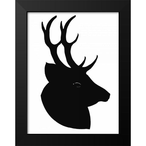 Deer Silhouette Black Modern Wood Framed Art Print by Ogren, Sarah