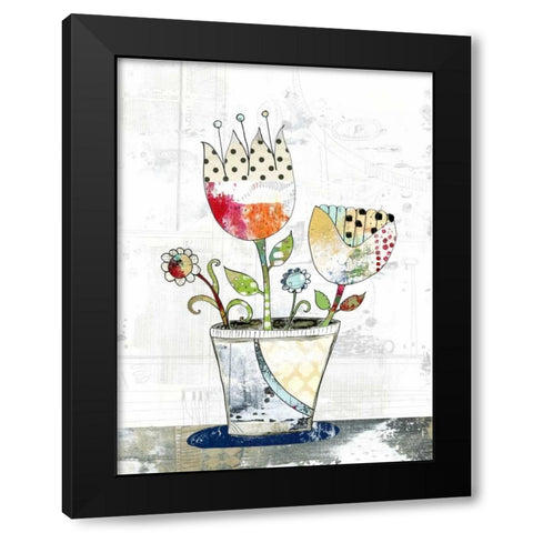 Flower Pot Black Modern Wood Framed Art Print by Ogren, Sarah