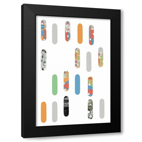 Skateboards Black Modern Wood Framed Art Print by Ogren, Sarah