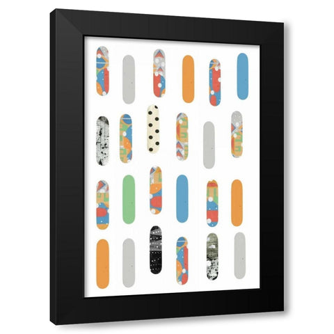 All the Skateboards Black Modern Wood Framed Art Print with Double Matting by Ogren, Sarah