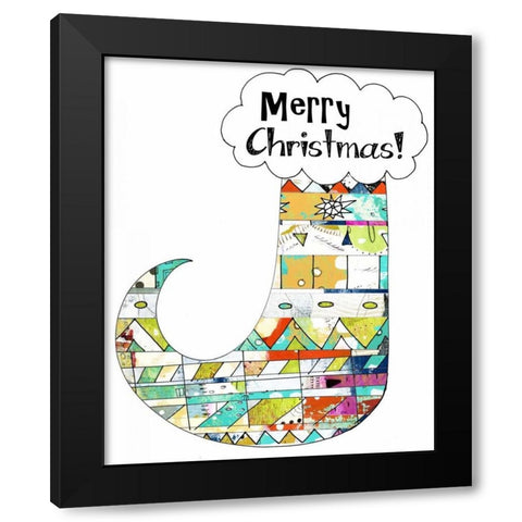 Geometric Stocking Black Modern Wood Framed Art Print by Ogren, Sarah