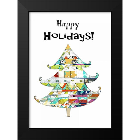 Geometric Tree Black Modern Wood Framed Art Print by Ogren, Sarah