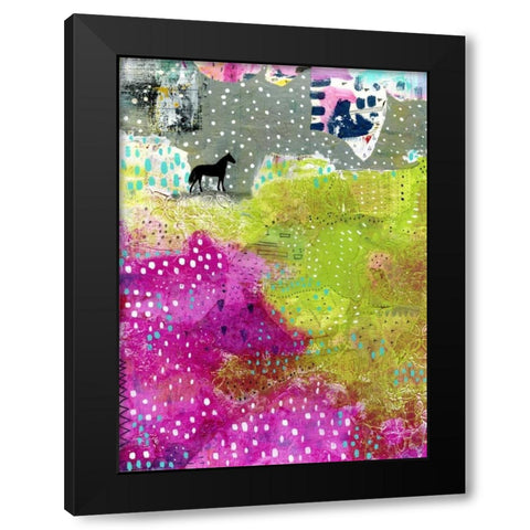 Fuchsia and Lime Pasture Black Modern Wood Framed Art Print by Ogren, Sarah
