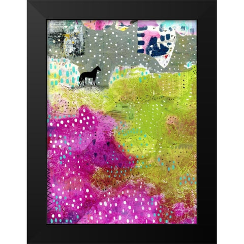 Fuchsia and Lime Pasture Black Modern Wood Framed Art Print by Ogren, Sarah