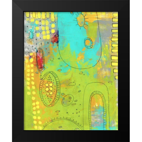 Green Monster Black Modern Wood Framed Art Print by Ogren, Sarah