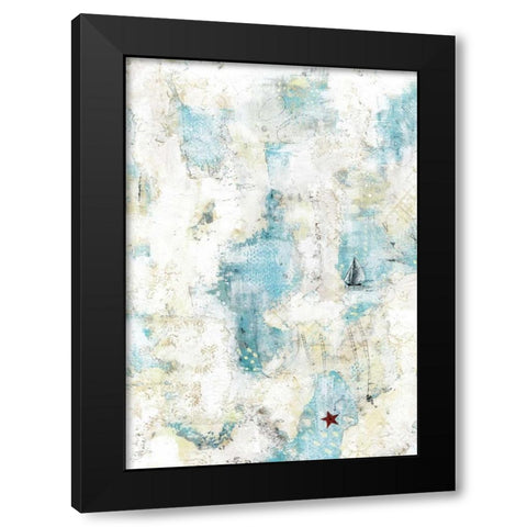The Starfish and the Sailboat Black Modern Wood Framed Art Print by Ogren, Sarah