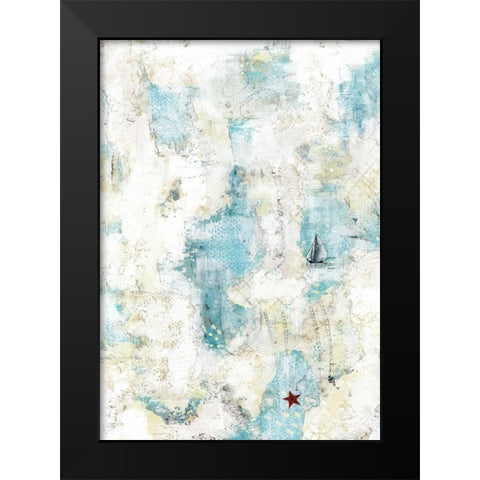 The Starfish and the Sailboat Black Modern Wood Framed Art Print by Ogren, Sarah