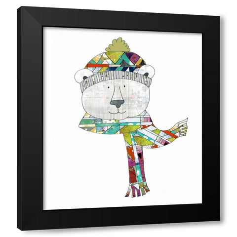 Bear in a Hat and Scarf Black Modern Wood Framed Art Print by Ogren, Sarah
